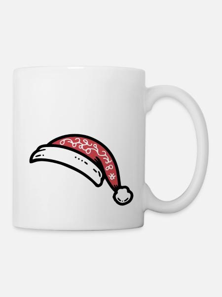 Weihnachtsmütze - Tasse - Weiß