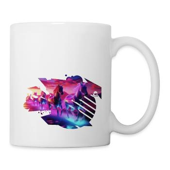Elektrische Herde - Synthwave Horses - Tasse - Weiß - Rechts