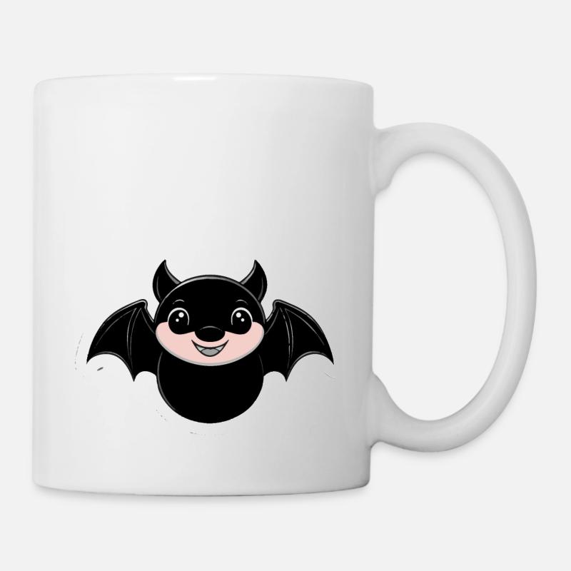 Chauve-souris mignonne - Conception de dessin animé amusante pour Hall - Mug blanc - blanc