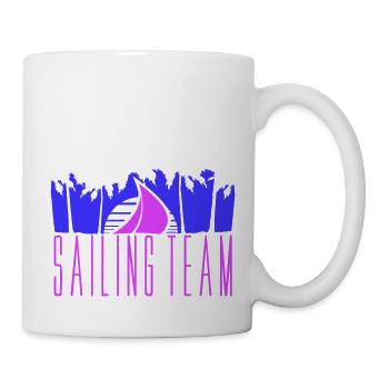 Sailing Team Ship Sun Palm Trees Sunset - Mug - white - Right