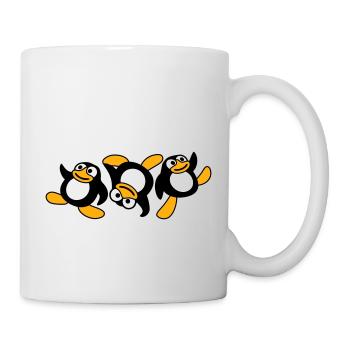 Drei Breakdance Pinguine Tanzende Party Spaß Musik - Tasse - Weiß - Rechts