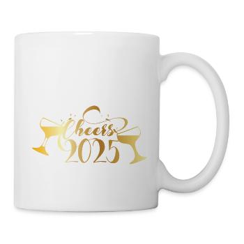 Cheers 2025 – New Year's Eve design with glass - Mug - white - Right