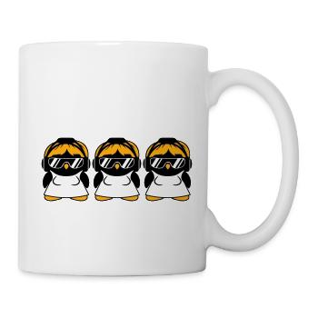 Pinguin DJ Girl Frauen Kopfhörer Sonnenbrille Team - Tasse - Weiß - Rechts