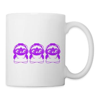 Pinguin DJ Girl Frauen Kopfhörer Sonnenbrille Team - Tasse - Weiß - Rechts