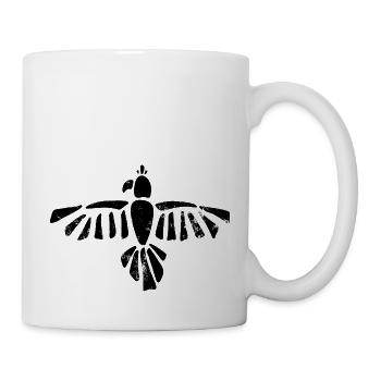 Schwarzer Vogel - Tasse - Weiß - Rechts