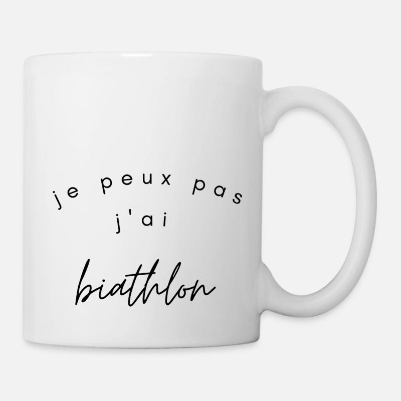 je peux pas j'ai biathlon - Mug blanc - blanc