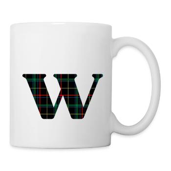 Monogram w Scottish tartan - Mug - white - Right