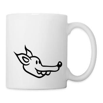Hund Gesicht Kleiner Glücklicher Welpe Haustier - Tasse - Weiß - Rechts