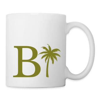 Lettre b vert Palm - Mug blanc - blanc - Droite