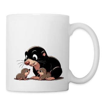 Taupe avec des jeunes - Mug blanc - blanc - Droite