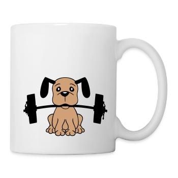 Chien Bodybuilder Muscles forts Gym Haltérophilie - Mug blanc - blanc - Droite