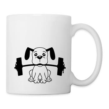 Chien Bodybuilder Muscles forts Gym Haltérophilie - Mug blanc - blanc - Droite