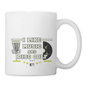 I like music and disc golf - Mug - white - Right