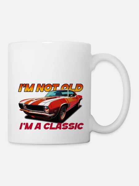 Je ne suis pas vieux, je suis un classique (voiture) - Mug blanc - blanc