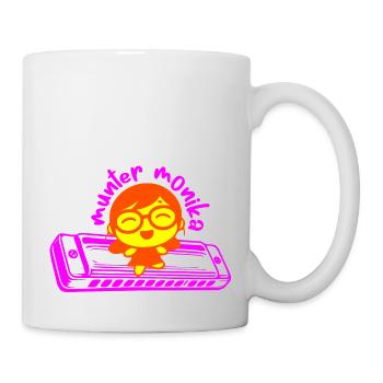 munter monika dancing on the mundharmonika pink - Tasse - Weiß - Rechts