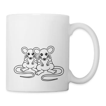 Zwei Böse Mäuse Wütend Frustriert Sauer Aggressiv - Tasse - Weiß - Rechts