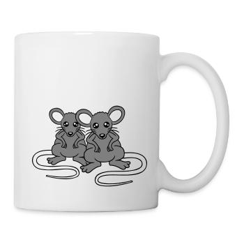 Zwei Böse Mäuse Wütend Frustriert Sauer Aggressiv - Tasse - Weiß - Rechts