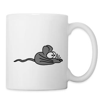 Maus Mäuschen Süße Kleine Ratte Nager Freundlich - Tasse - Weiß - Rechts