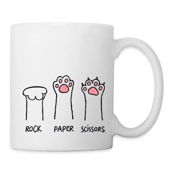 Pet Rock Papier Ciseaux - Mug blanc - blanc - Droite