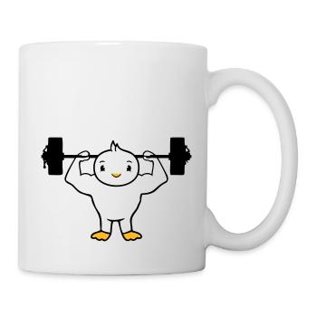 Oiseau Bodybuilder Haltérophilie Fort Gym Fitness - Mug blanc - blanc - Droite