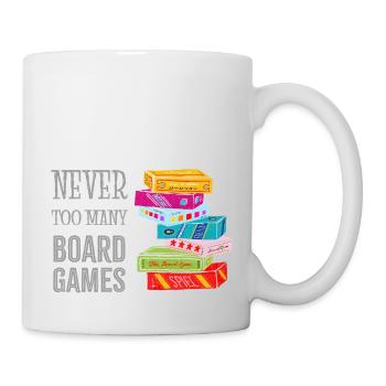 Never too many boardgames - Mug - white - Right