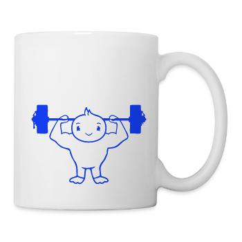 Oiseau Bodybuilder Haltérophilie Fort Gym Fitness - Mug blanc - blanc - Droite