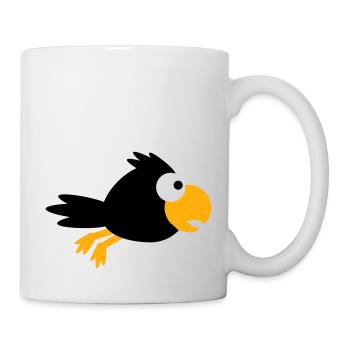 Raven Bird Flying Fast Cool Funny Cartoon Humor - Mug - white - Right