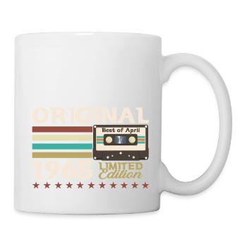 60th Birthday Cassette April Vintage 1965 - Mug - white - Right