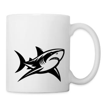 Le requin des profondeurs rencontre le tatouage Sharp et élégant - Mug blanc - blanc - Droite