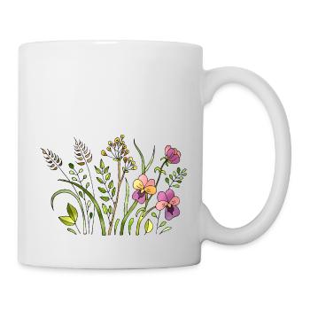 Blumen - Tasse - Weiß - Rechts