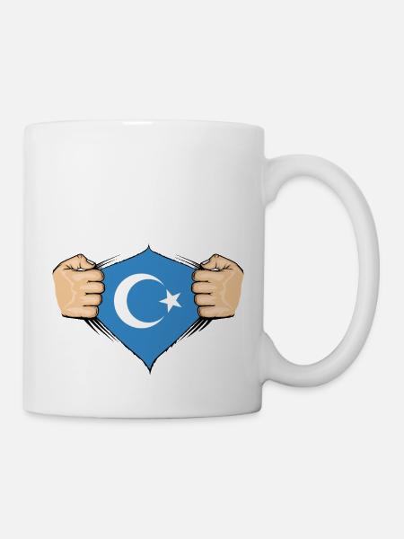 Uiguren Flagge Design - Tasse - Weiß