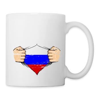 Conception du drapeau de la Russie utilisée - Mug blanc - blanc - Droite