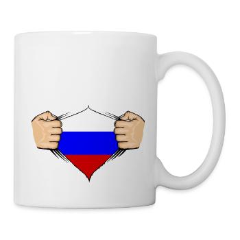 Conception du drapeau de la Russie - Mug blanc - blanc - Droite