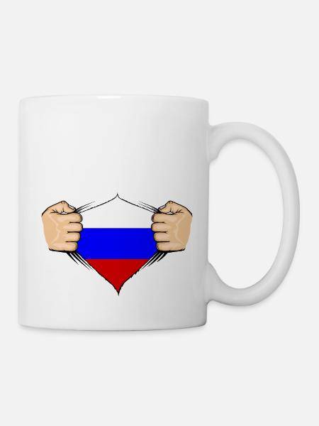 Russland Flagge Design - Tasse - Weiß