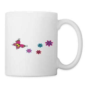 Butterfly with flowers - Mug - white - Right