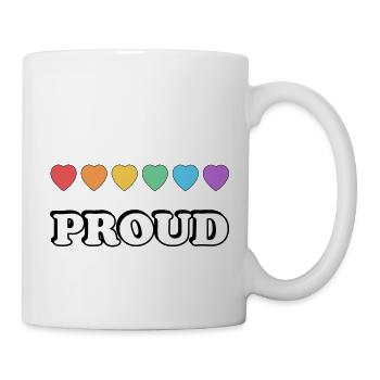 Stolze Regenbogenherzen - Tasse - Weiß - Rechts