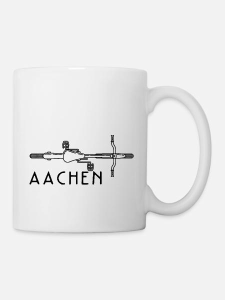 Fahrrad Aachen - Tasse - Weiß