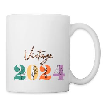 Jahrgang 2024 Blumen - Tasse - Weiß - Rechts