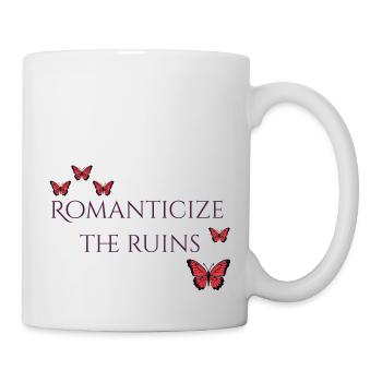 Romanticize the Ruins Shirt – Soft Grunge Romance - Mug - white - Right
