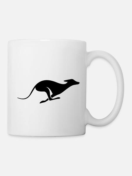 Windhund Silhouette – Lévrier, Greyhound Design - Mug blanc - blanc
