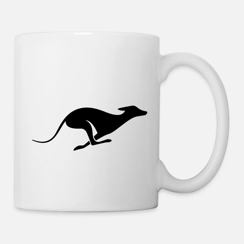 Windhund Silhouette – Lévrier, Greyhound Design - Mug blanc - blanc