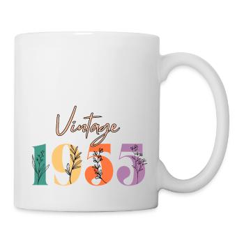 Vintage 1955 florale - Mug blanc - blanc - Droite