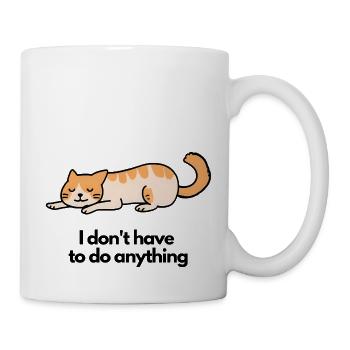 Chat paresseux Je n’ai rien à faire - Mug blanc - blanc - Droite