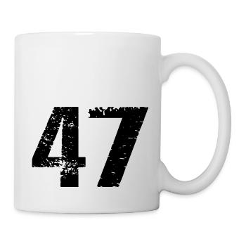 47 Zahl Trikot - Tasse - Weiß - Rechts