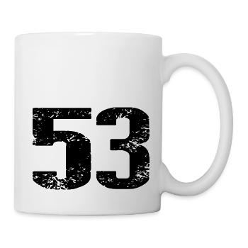 53 Zahl Trikot - Tasse - Weiß - Rechts