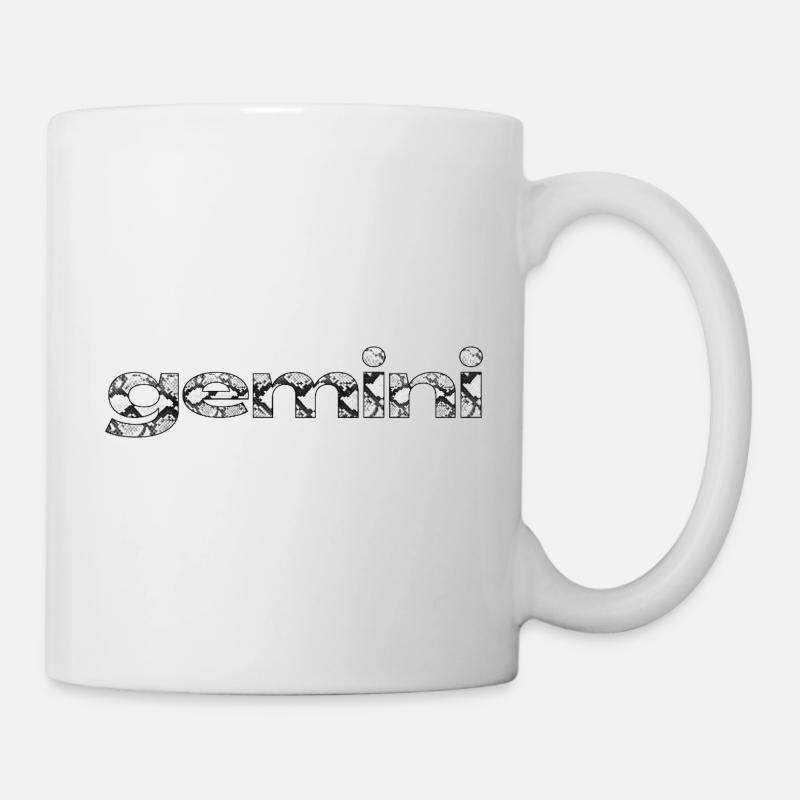 gemini – Snake Skin Zodiac Statement - Tasse - Weiß