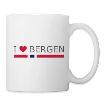 J’aime Bergen - Norvège - Norvège - Norvège - Mug blanc - blanc - Droite