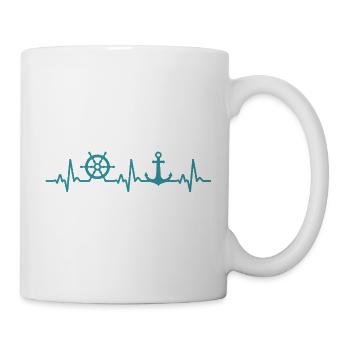 Boot Heartbeat Marine Kapitän - Tasse - Weiß - Rechts