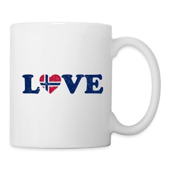 Amour - Drapeau de la Norvège - Norvège - Norvège - Mug blanc - blanc - Droite