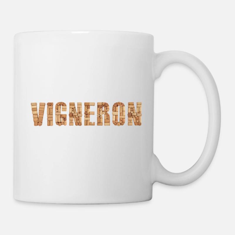 Vigneron – Typographie en bouchons de vin - Mug blanc - blanc
